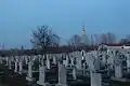 View from city cemetery in Dobrich, looking toward Dobrich TV tower.