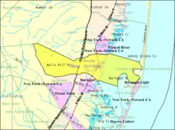 Census Bureau map of Ocean Township, Ocean County, New Jersey