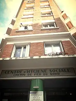 Marcadet Street Health Center (later known as Centre d'hygiène sociale, chemin de fer du Nord) at 22 rue Marcadet