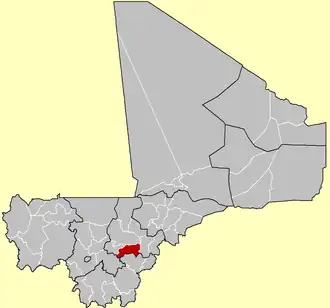 Location of the Cercle of Bla in Mali