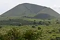 Cerro Pajas photographed from Asilo de la Paz, showing its volcanic crater.