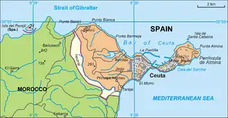 Map of Ceuta
