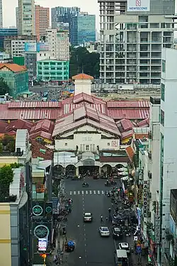 Bến Thành Station under construction at Quách Thị Trang Square, seen from Nesta Hotel Saigon