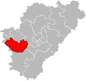 Situation of the canton of Charente-Champagne in the department of Charente