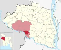 Location of Charghat Upazila