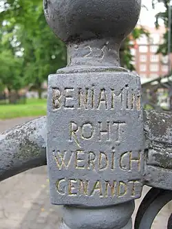 Markings from Charles XII's Stair at Katarina Church in Stockholm, Sweden. Made by Benjamin Roth.