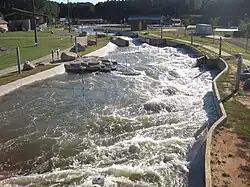 Competition channel upstream from the bridge.