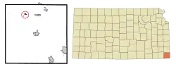 Location within Cherokee County and Kansas