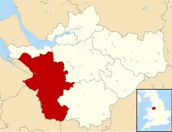Chester shown within Cheshire