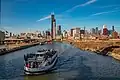 Chicago landscape with a boat