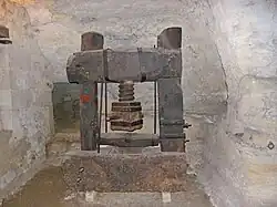 Walnut oil press.