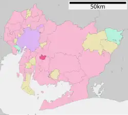 Location of Chiryū in Aichi Prefecture