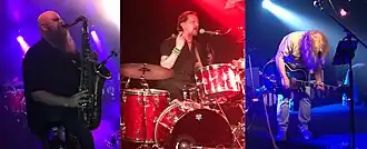 The Choir in April 2017. L to R: Dan Michaels, Steve Hindalong, Derri Daugherty.