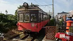 Withdrawn DeHa 801 as the Keiyo Towa Pharmaceutical Shōwa Nostalgia Museum at Tokawa Station in October 2015