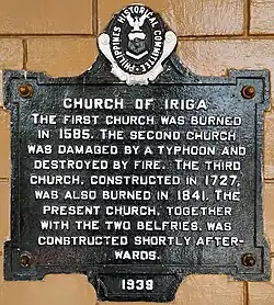 Church PHC historical marker installed in 1939