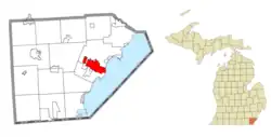 Location within Monroe County