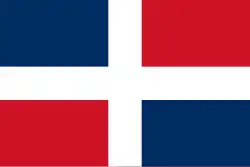 Flag of the Dominican Republic , — a cross
