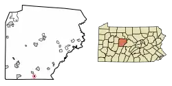 Location of Coalport in Clearfield County, Pennsylvania.
