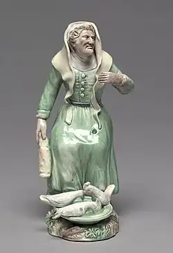 Woman feeding chickens, c. 1765