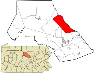 Location in Clinton County and the state of Pennsylvania.