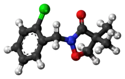 Ball-and-stick model of the clomazone molecule