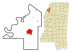 Location of Clarksdale, Mississippi