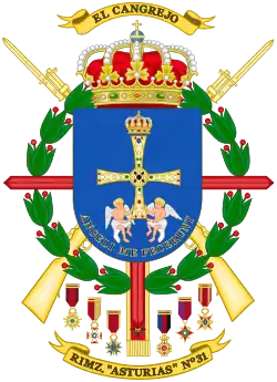 Coat of Arms of the 31st Mechanized Infantry Regiment "Asturias" (RIMZ-31) Standardized