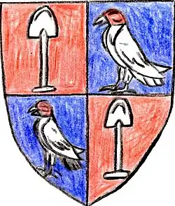 Coat of arms variant 17th-century (shovel and falcon)