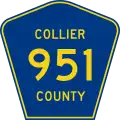 State Road 951 and County Road 951 marker
