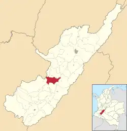 Location of the municipality and town of Paicol in the Huila Department of Colombia.