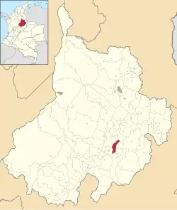 Location of the municipality and town of Paramo, Santander in the Santander Department of Colombia.