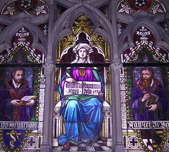 A stained glass window, Confessio Augustana.