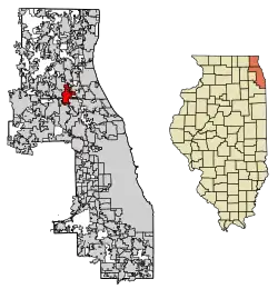 Location of Buffalo Grove within Lake and Cook County