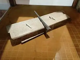 Copy of Thunchaththu Ezhuthachan's stylus and Adhyatma Ramayanam preserved at Thunchan Parambu, Tirur