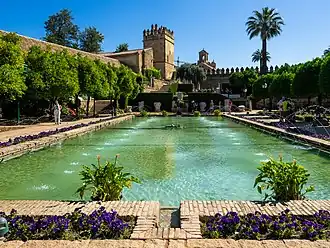 In the gardens of the Alcázar de los Reyes Cristianos in Córdoba, Andalusia