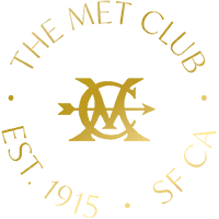 Pink overlapping "M" and "C" with an arrow through them