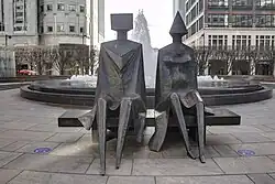 'Couple on Seat', bronze sculpture, 1984, Cabot Square, Canary Wharf, London, Great Britain[67]