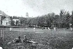 Cricket game in 1890