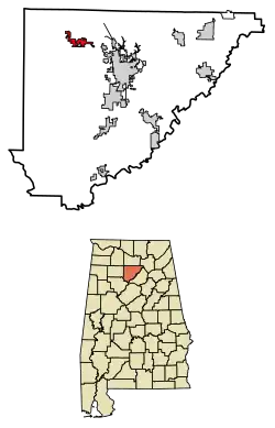 Location of West Point in Cullman County, Alabama