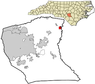 Location in Cumberland County and the state of North Carolina.