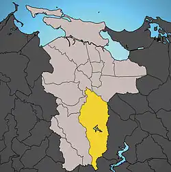 Location of Cupey shown in yellow