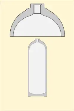 The cylinder neck has been machined, and the threaded hole for the cylinder valve is shown
