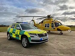 Dorset and Somerset Air Ambulance AW169 Helicopter and Critical Care Car