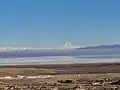 Damavand view from qom salt lake