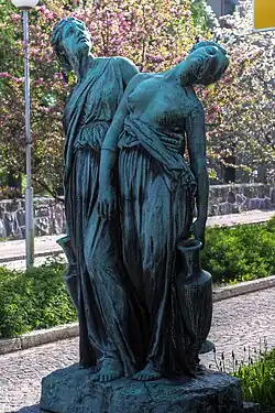 Two bronze Danaids in the Meilahti neighborhood of Helsinki, 1893