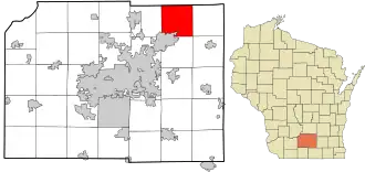 Location in Dane County and the state of Wisconsin.