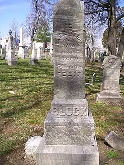 photo of Daniel Block tombstone.