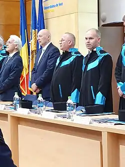 Daniel Funeriu in Doctor Honoris Causa commission at UVT in May 2019