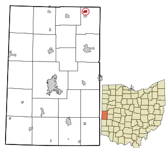 Location in Darke County and the state of Ohio