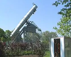 Rathenow's Giant Telescope in the modern "Park of Optics" where it is located since 2009.